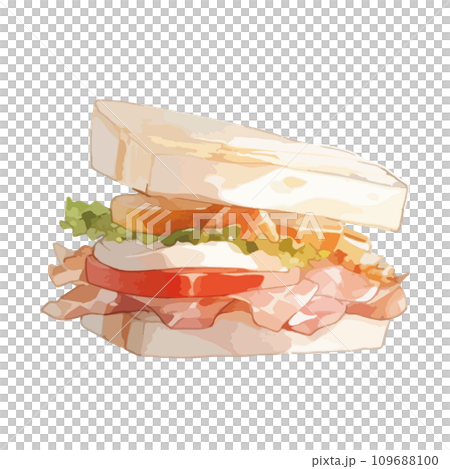 Sandwich illustration painted in watercolor Sandwich illustration painted in watercolor 109688100