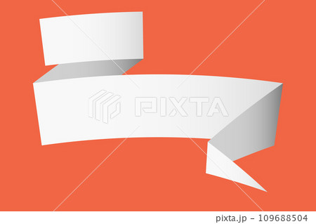 White blank folded ribbon banner. Solid vector illustration. White blank folded ribbon banner. Solid vector illustration. 109688504