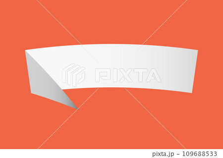 White blank folded ribbon banner. Solid vector illustration. White blank folded ribbon banner. Solid vector illustration. 109688533