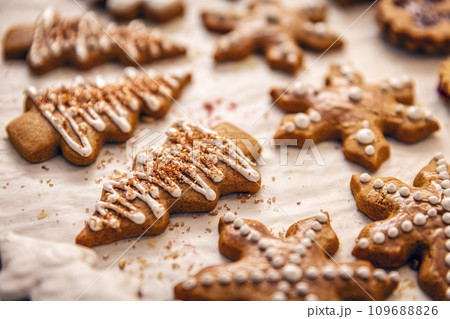 Christmas gingerbread cookies 109688826