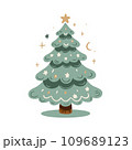 クリスマスツリーのフラットデザインイラスト 109689123