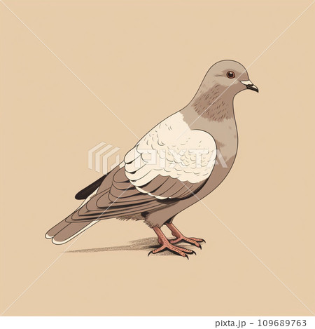 【AI生成画像・AIイラスト】シンプルな鳩のイラスト 109689763