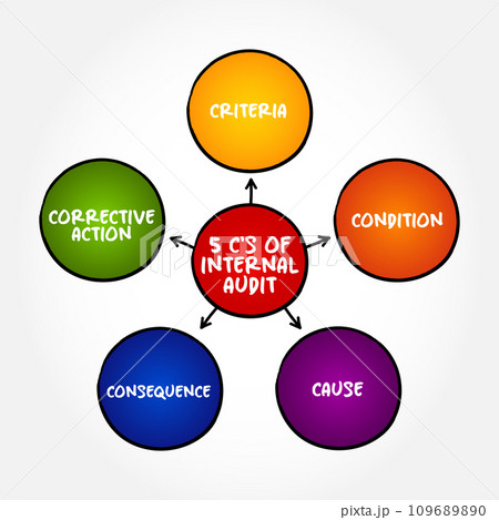 5 C's of Internal Audit, mind map text concept for presentations and reports 109689890