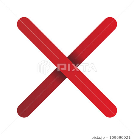 バツ印 影付き 109690021