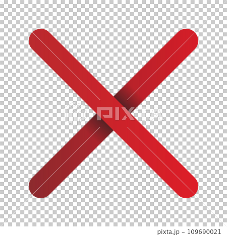 バツ印 影付き 109690021