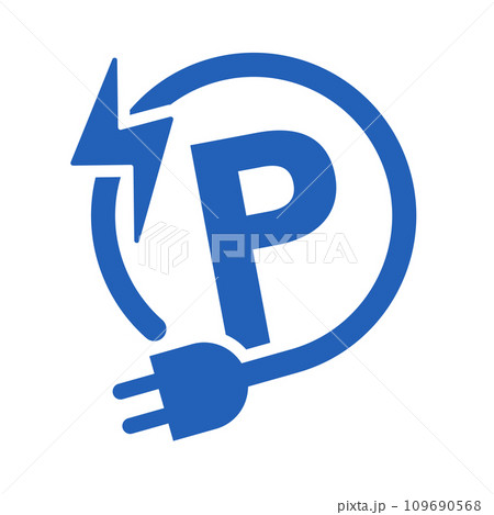 EV充電可能なパーキングアイコン。充電ステーション。 109690568