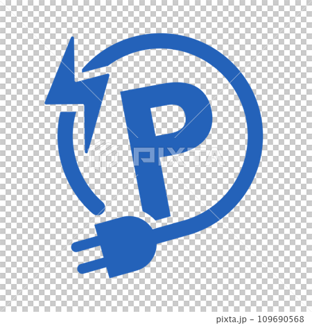 EV充電可能なパーキングアイコン。充電ステーション。 109690568