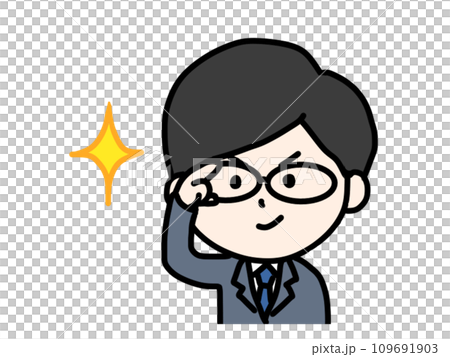 メガネが光る男性のイラスト② メガネが光る男性のイラスト② 109691903
