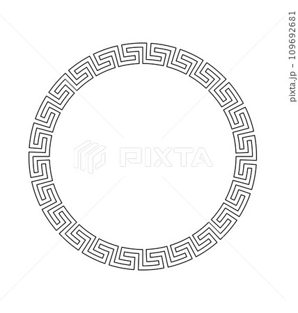 Black Circle Ornate Border 109692681