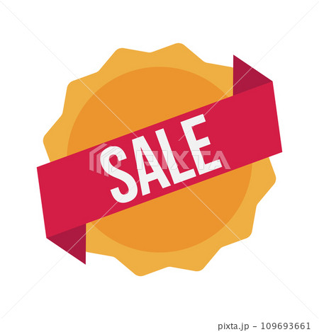 Golden sale badge on white background Golden sale badge on white background 109693661