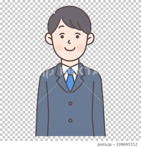 一個穿著西裝微笑的男人的上半身插圖 109695512
