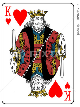 トランプ　ハートのキング 109695703
