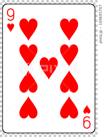 Playing Card Heart 9 109695707