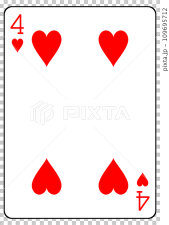 Playing card 4 of hearts Playing card 4 of hearts 109695712