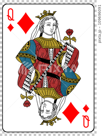 Playing Card Queen of Diamonds 109696091