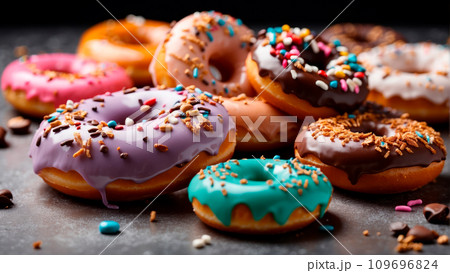 カラフルなドーナツ 109696824
