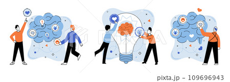 Innovative mindset vector illustration. Creative minds constantly seek to improve, pushing boundaries achievement Innovation is engine propels train inspiration towards success Motivation is wind 109696943