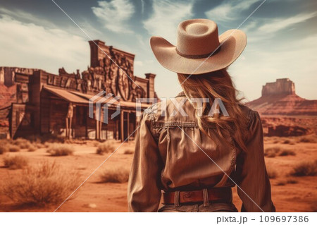 Cowboy wild west saloon. Travel sage. Generate Ai Cowboy wild west saloon. Travel sage. Generate Ai 109697386