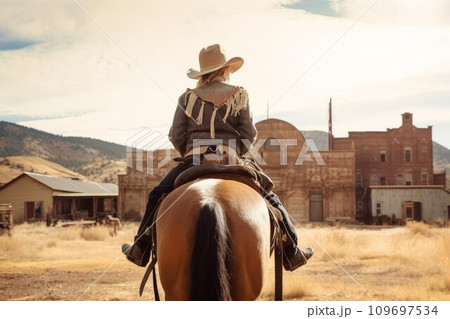 Cowboy child wild west. Usa vintage. Generate Ai Cowboy child wild west. Usa vintage. Generate Ai 109697534