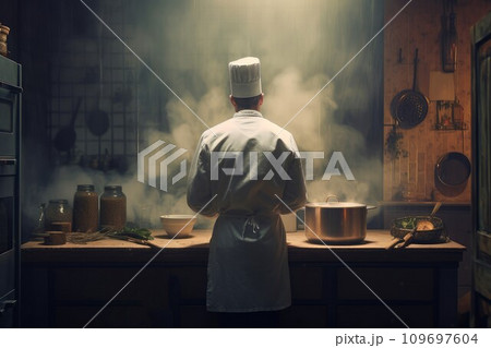 Cook man person kitchen. Healthy culinary. Generate Ai Cook man person kitchen. Healthy culinary. Generate Ai 109697604