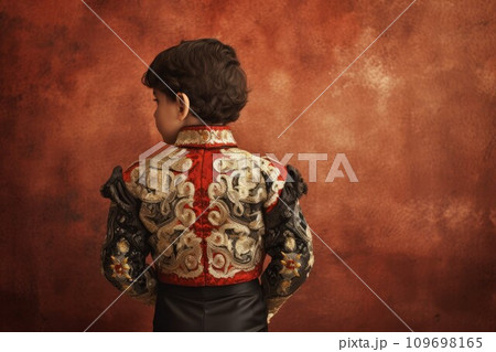 Bullfighter child bull. Culture spain. Generate Ai 109698165