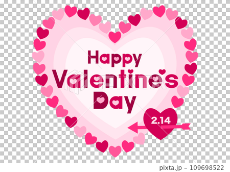 情人節標誌插圖與心形設計（心形圖案） 109698522