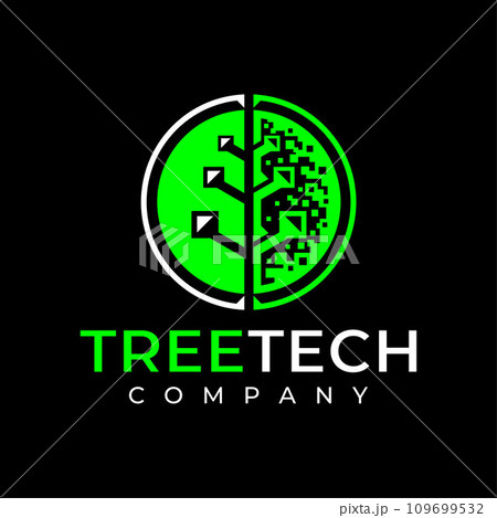 Modern technology plant tree logo design Modern technology plant tree logo design 109699532