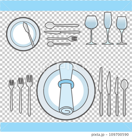 Western cuisine table setting Blew Western cuisine table setting Blew 109700590