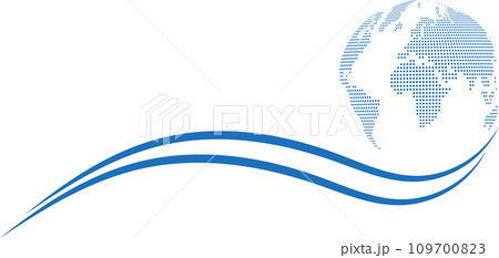 Dots earth, globe and waves, ecology, background 109700823
