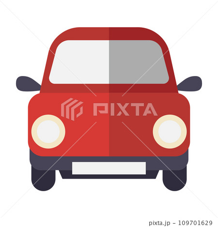 Red vector car front view icon on white background 109701629