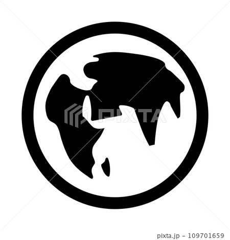 Globe black vector icon on white background 109701659