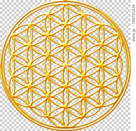 金色立體生命之花，神聖幾何的象徵 109701826
