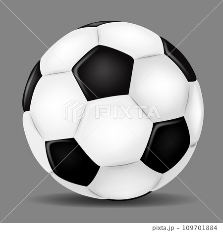 Soccer ball realistic 3d design style. Mockup of sports elements isolated on white background. Sport layout design. Vector illustration EPS10 Soccer ball realistic 3d design style. Mockup of sports elements isolated on white background. Sport layout design. Vector illustration EPS10 109701884