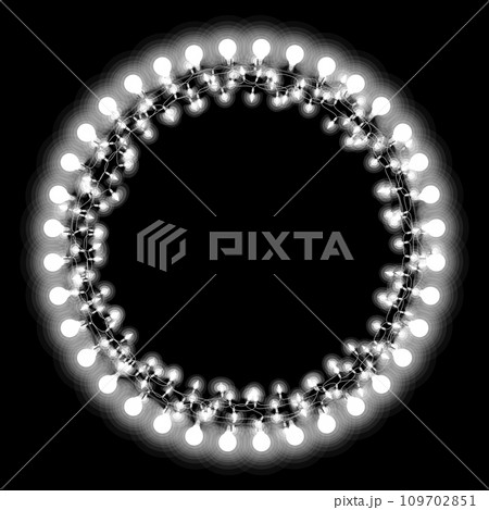 Simple Round Frame with White Lights 109702851