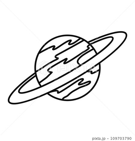 Saturn planet icon. Outline illustration of saturn planet vector icon for web design isolated on white background 109703790