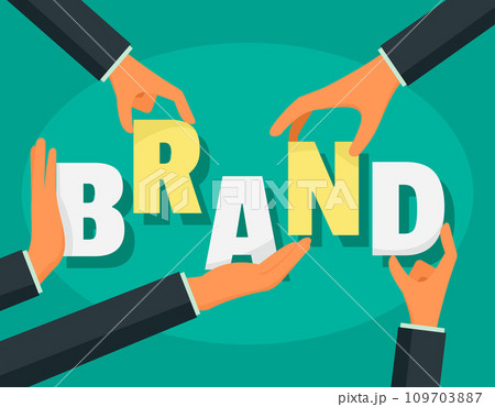Brand company concept background. Flat illustration of brand company vector concept background for web design Brand company concept background. Flat illustration of brand company vector concept background for web design 109703887