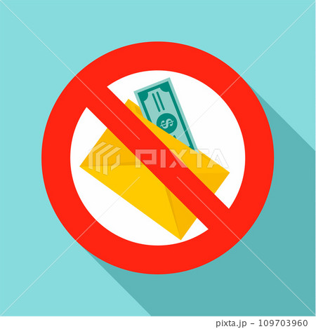 No money bribery icon. Flat illustration of no money bribery vector icon for web design 109703960