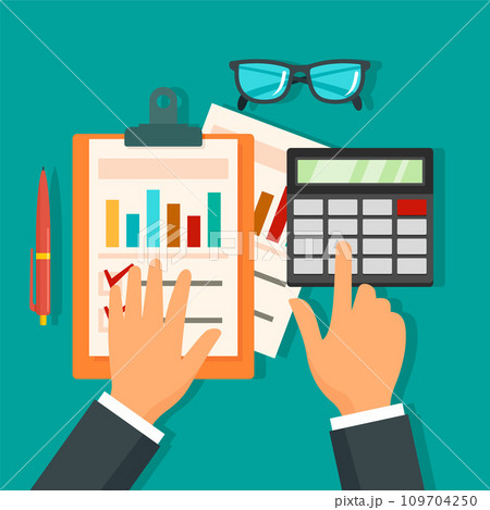 Tax accounting day concept background. Flat illustration of tax accounting day vector concept background for web design 109704250