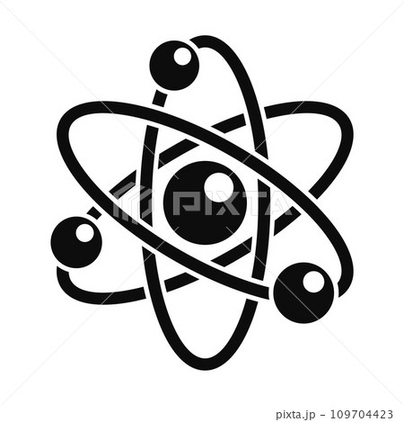 Atom icon. Simple illustration of atom vector icon for web design isolated on white background Atom icon. Simple illustration of atom vector icon for web design isolated on white background 109704423