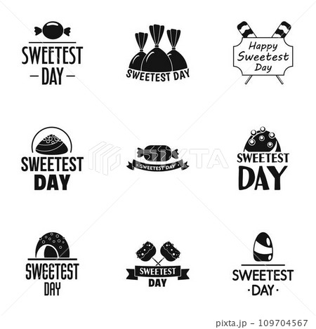 Sweet day logo set. Simple set of 9 sweet day vector logo for web design on white background 109704567