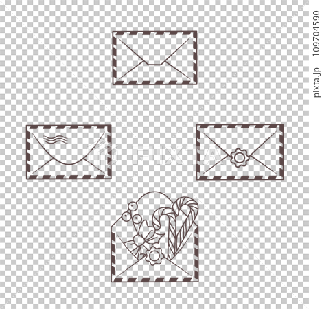 Outline Set of vintage envelopes Outline Set of vintage envelopes 109704590