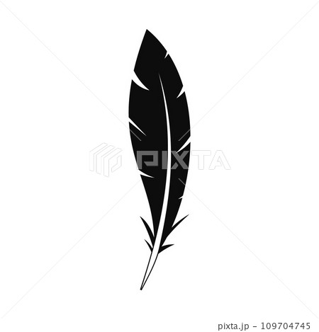 Wing feather icon. Simple illustration of wing feather vector icon for web design isolated on white background 109704745