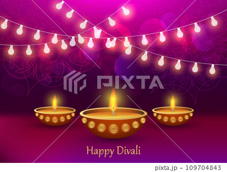 Diwali concept background. Realistic illustration of diwali vector concept background for web design 109704843