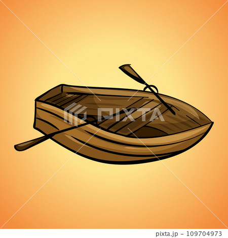 Wood boat icon. Cartoon of wood boat vector icon for web design isolated on white background Wood boat icon. Cartoon of wood boat vector icon for web design isolated on white background 109704973