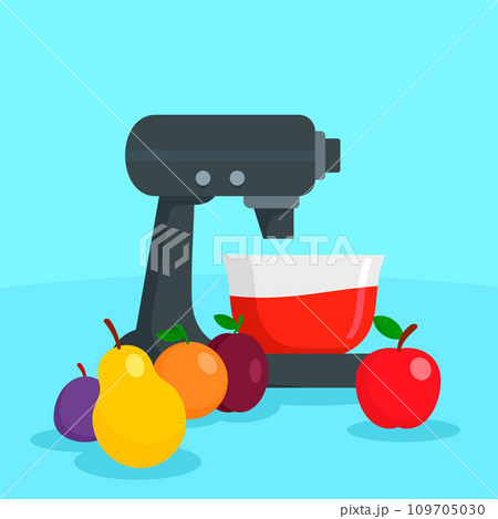 Fruit modern mixer concept background. Flat illustration of fruit modern mixer vector concept background for web design Fruit modern mixer concept background. Flat illustration of fruit modern mixer vector concept background for web design 109705030
