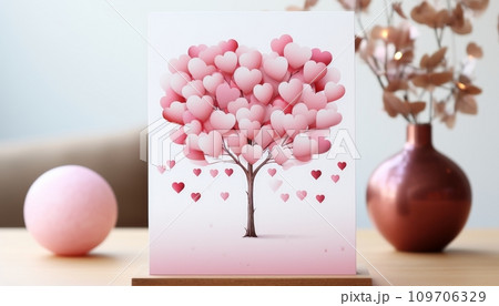 Captivating Valentines Day Card. Embracing Loves Essence with an Enchanting Design 109706329