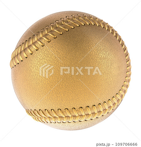 Golden baseball ball, 3D rendering 109706666
