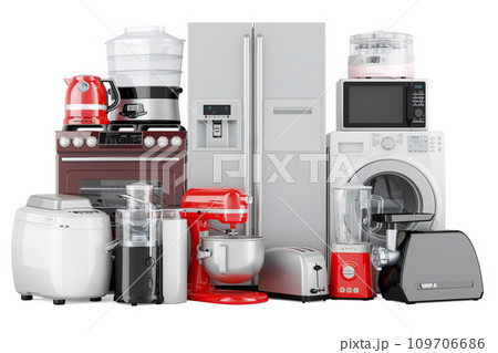 Set Small Kitchen Home Appliances Toaster Stock Illustration 1128456290