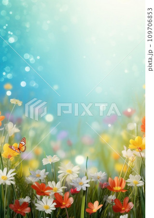 spring is a magic season. beautiful photorealistic wallpaper with copy space for text 109706853