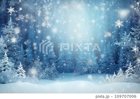 winter is a magic season. beautiful photorealistic wallpaper with copy space for text 109707006